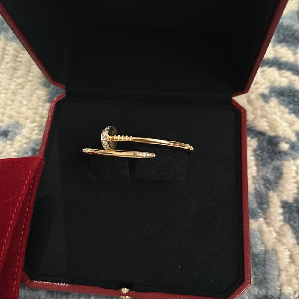 SOLD—Cartier juste un clou classic rose gold with diamonds